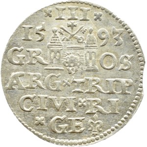 Zygmunt III Waza, trojak 1593, Ryga LIV: