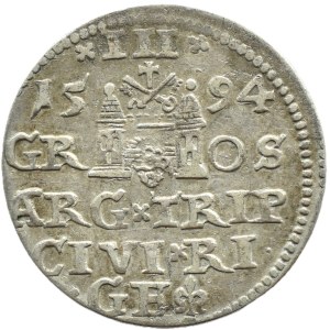 Sigismund III Vasa, 1594 trojak, Riga LI: