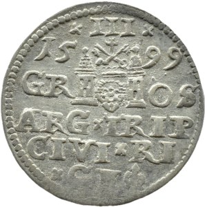 Sigismund III Vasa, 1599 trojak, Riga, CROSSES