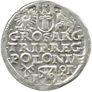 Sigismund III Vasa, 1591 IF trojak, Poznań SMALL HEAD