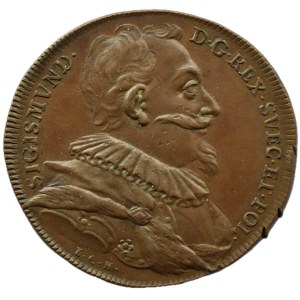 Szwecja, XVIII w., Zygmunt III Waza (1594-1632) medal połowa XVIII w, PIĘKNY
