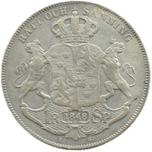 Sweden, Oskar I, 1 riksdaler specie, 1848, Stockholm