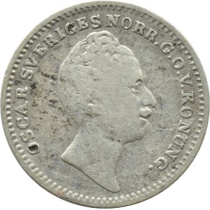 Sweden, Oskar I, 1/16 thaler (1/16 riksdaler specie), 1850 A.G., Stockholm