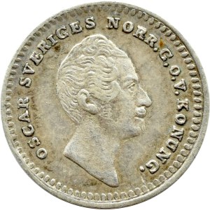 Sweden, Oskar I, 1/32 thaler (1/32 riksdaler specie) 1852 A.G., Stockholm