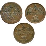 Szwecja, Karol XIV Jan, lot 1/6 skilling 1830-1832, Sztokholm