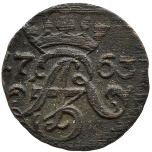 Augusto III di Sassonia, scellino del 1763 ICS, Elbląg MOLTO BELLO