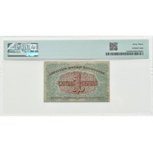 Litwa, 1 centas 1922, seria O, Kowno, PMG 63, RZADKI