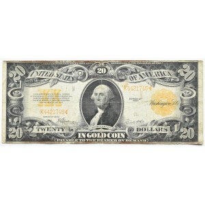 USA, 20 dolarów 1922, GOLD CERTIFICATE, Speelman & White, RZADKI