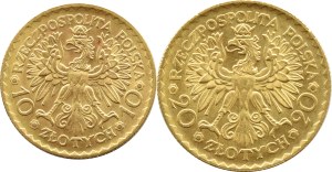 II RP, Bolesław Chrobry, PARKA 10 i 20 złotych 1925, Warszawa