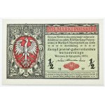 Generalne Gubernatorstwo, 1/2 marki 1916 jenerał, seria A, PIĘKNE!