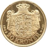 Dania, Fryderyk VIII, 20 koron 1909 VBP, Kopenhaga, PCGS MS64