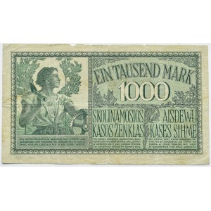 OST, Kowno, 1000 marek 1918 OST, seria A, numeracja sześciocyfrowa