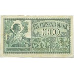 OST, Kowno, 1000 marek 1918 OST, seria A, numeracja sześciocyfrowa