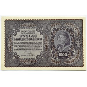 II RP, 1000 marek 1919, I seria BK - typ 7, PIĘKNE