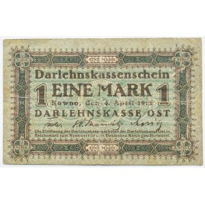 OST, Kowno 1 marka 1918 OST, seria A, NISKI NUMER