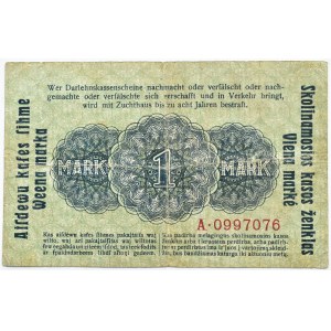 OST, Kowno 1 marka 1918 OST, seria A, NISKI NUMER