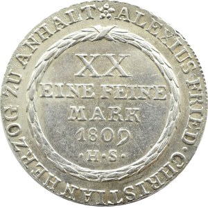 Niemcy, Anhalt-Bernburg, Chrystian, gulden 1809 A, Berlin