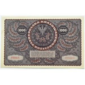 II RP, 1000 marek 1919, II seria A - typ 4, PIĘKNE