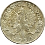 II RP, Kłosy, 2 złote 1924 - odwrotka, Filadelfia, PIĘKNE!