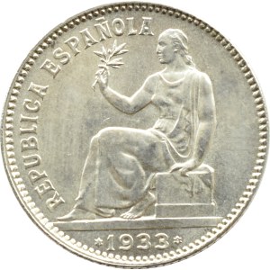 Hiszpania, 1 peseta 1933, Madryt PIĘKNE