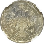 Austria, Franciszek Józef I, 1 floren 1861 A, Wiedeń, NGC MS63