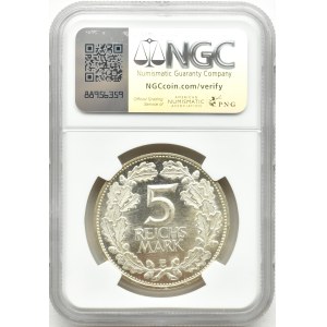 Republika Weimarska, Rheinlande 5 marek 1925 E, Muldenhütten, NGC MS64