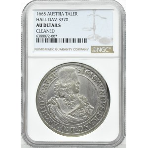 Austria, Tyrol, Zygmunt Franciszek Habsburg, talar 1665, Hall, NGC AU Details