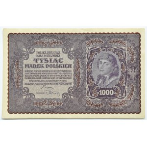 II RP, 1000 marek 1919, I seria BM - typ 7, PIĘKNE