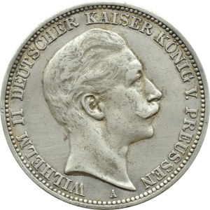 Niemcy, Prusy, Wilhelm II, 3 marki 1909 A, Berlin