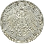 Niemcy, Prusy, Wilhelm II, 3 marki 1909 A, Berlin