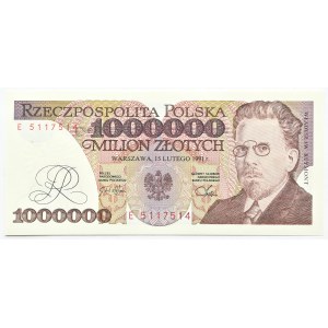 III RP, Wł. Reymont, 1000000 złotych 1991, seria E, Warszawa, UNC