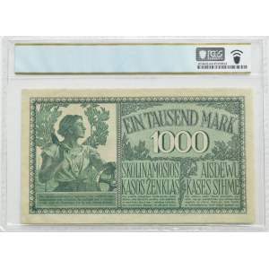 OST, Kowno, 1000 marek 1918 OST, seria A, numeracja sześciocyfrowa, PCGS 64