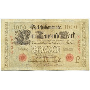 Niemcy, Cesarstwo, 1000 marek 1909, seria B