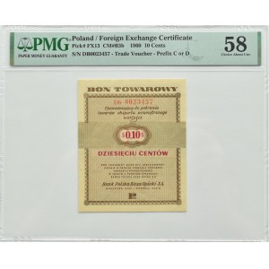 PeWeX, 10 centów 1960, seria Db, PMG 58