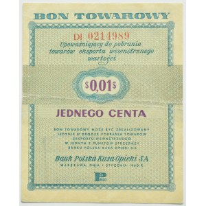 PeWeX, 1 cent 1960, seria Dl, z klauzulą na rewersie