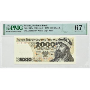 PRL, Mieszko I, 2000 złotych 1982, seria AK, PMG 67 EPQ