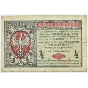 Generalne Gubernatorstwo, 1/2 marki 1916 jenerał, seria A