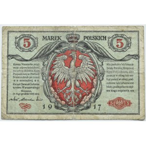 Generalne Gubernatorstwo, 5 marek 1916 Biletów....Generał, seria A, RZADKIE