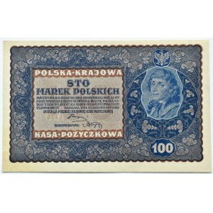 II RP, 100 marek 1919, IH serja E, UNC
