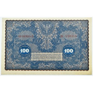 II RP, 100 marek 1919, IH serja E, UNC