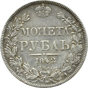 Rosja, Mikołaj I, rubel 1842 СПБ АЧ, Petersburg