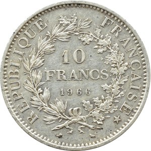 Francja, Piąta Republika, Herkules, 10 franków 1966 A, Paryż