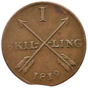 Szwecja, Karol XIV Jan, 1 skilling 1819, Sztokholm