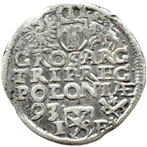 Zygmunt III Waza, trojak 1593 IF, Poznań DATA Z LEWEJ