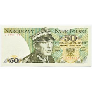 PRL, gen. K. Świerczewski, 50 złotych 1975, seria S, UNC