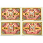 Oels/Oleśnica, lot 4 notgeldów 25 fenigów-1 marki bd (1921)