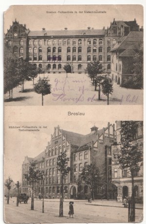 Škola WROCŁAW - Kleczkowska Trzebnicka BRESLAU - Knaben Volksschule in der Kletschkaustrasse