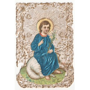 [036] [HOLY IMAGE] Jesus on a lamb
