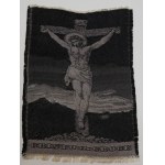 CHRIST on the cross art fabric on silk
