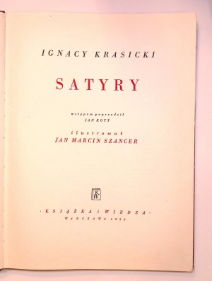 Ignacy KRASICKI Satires [Jan Marcin Szancer] [illustrations].